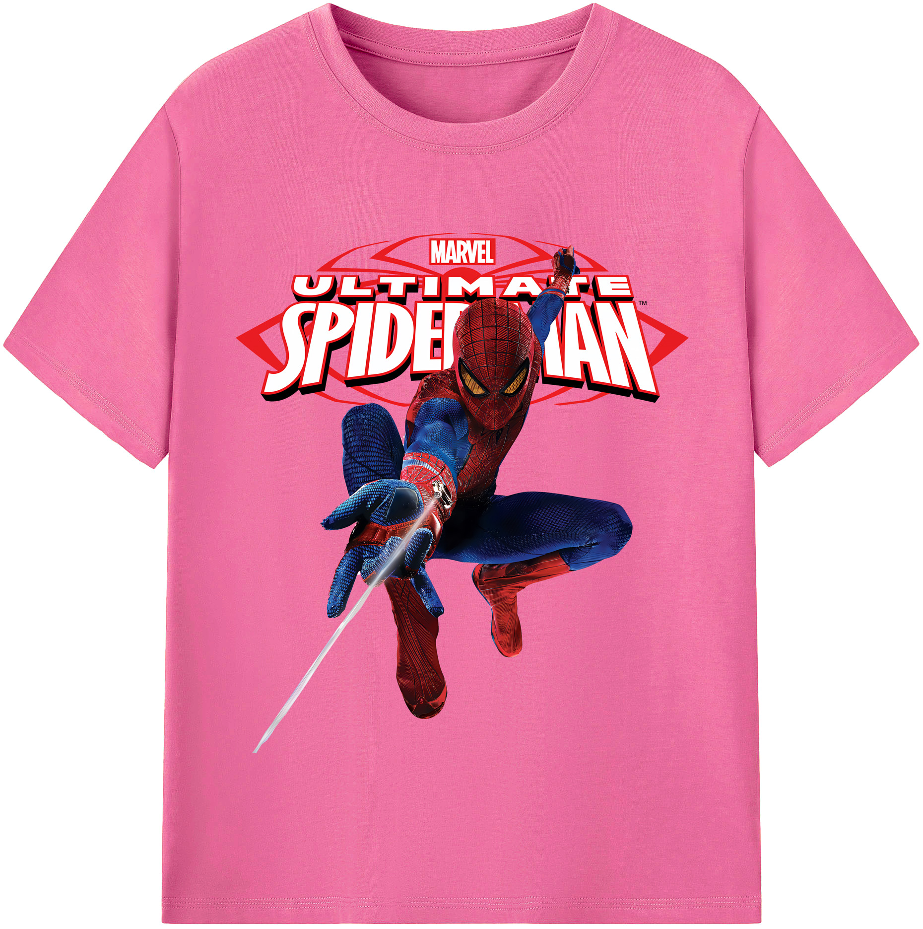 （画像用） Spider Man スパイダーマン レディースカジュアルプリントTシャツ（綿100％）